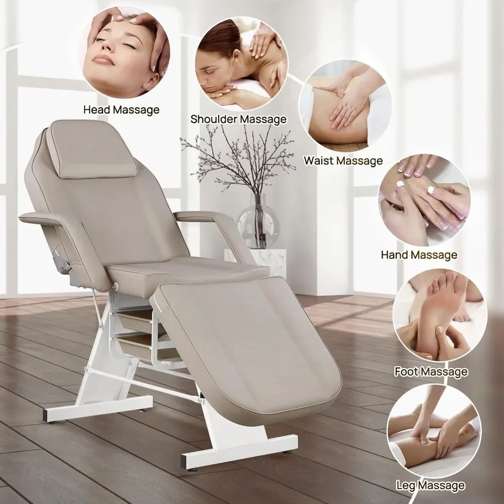 73" Adjustable Facial Massage & Tattoo Chair with Stool – for Artists, Estheticians Salon Spa Use
73" Adjustable Facial Massage & Tattoo Chair with Stool – for Artists, Estheticians Salon Spa Use