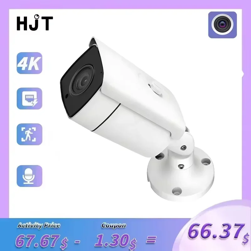 Уличная IP-камера видеонаблюдения HJT POE 4K 8MP с 5-кратным зумом 2.7-13.5мм, двусторонней аудиосвязью и ИК ночным видением
Уличная IP-камера видеонаблюдения HJT POE 4K 8MP с 5-кратным зумом 2.7-13.5мм, двусторонней аудиосвязью и ИК ночным видением
