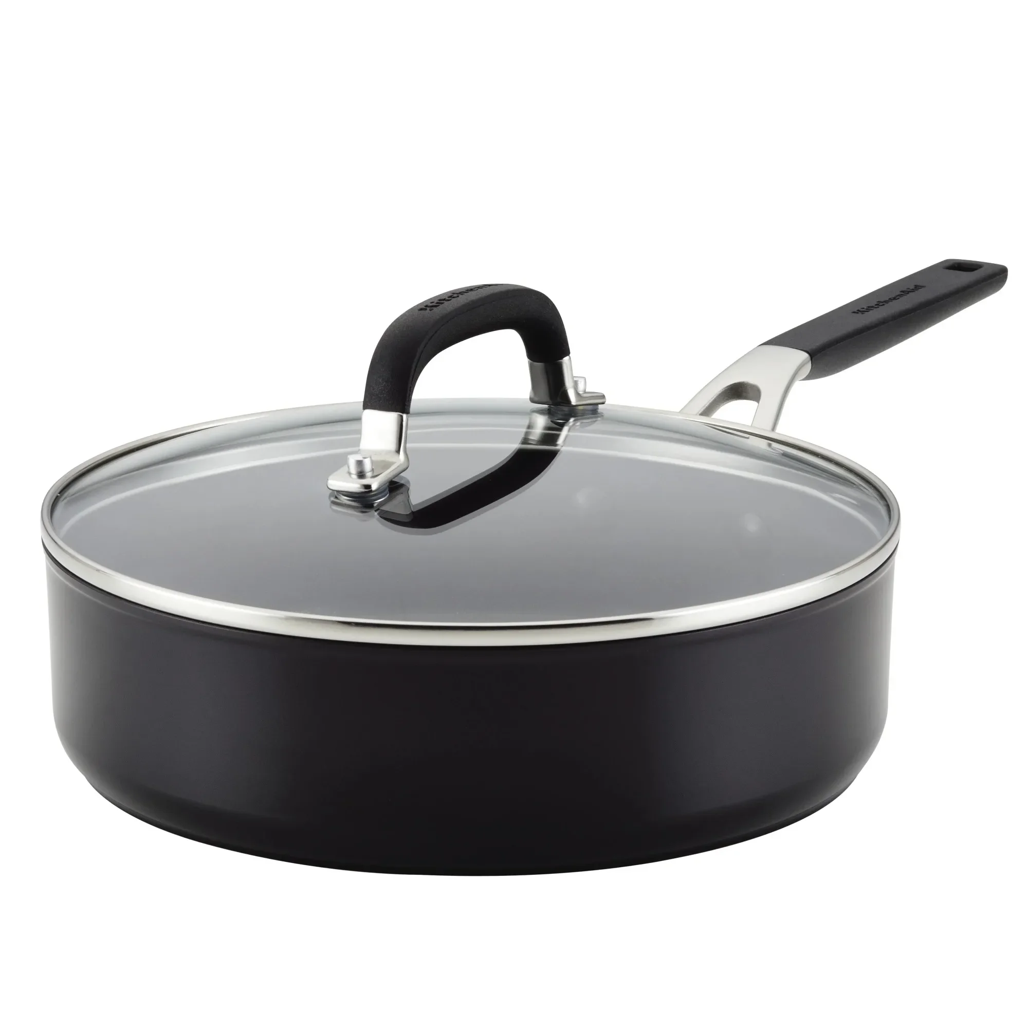 3QT Onyx Black Hard Anodized Nonstick Sauté Pan with Lid, Oven & Dishwasher Safe for Searing, Simmering & Frying
3QT Onyx Black Hard Anodized Nonstick Sauté Pan with Lid, Oven & Dishwasher Safe for Searing, Simmering & Frying