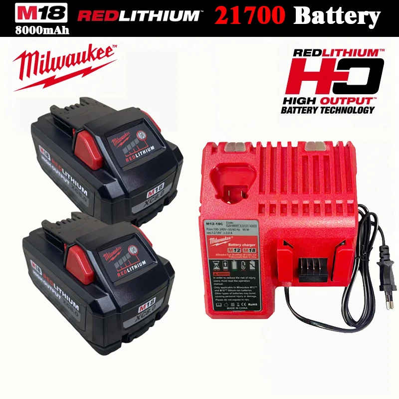 Original Milwaukee 18V 8.0Ah Lithium Battery with 21700 Cells, Compatible with M18 Hammer/Impact Wrench/Polisher/Impact Drivers
Original Milwaukee 18V 8.0Ah Lithium Battery with 21700 Cells, Compatible with M18 Hammer/Impact Wrench/Polisher/Impact Drivers