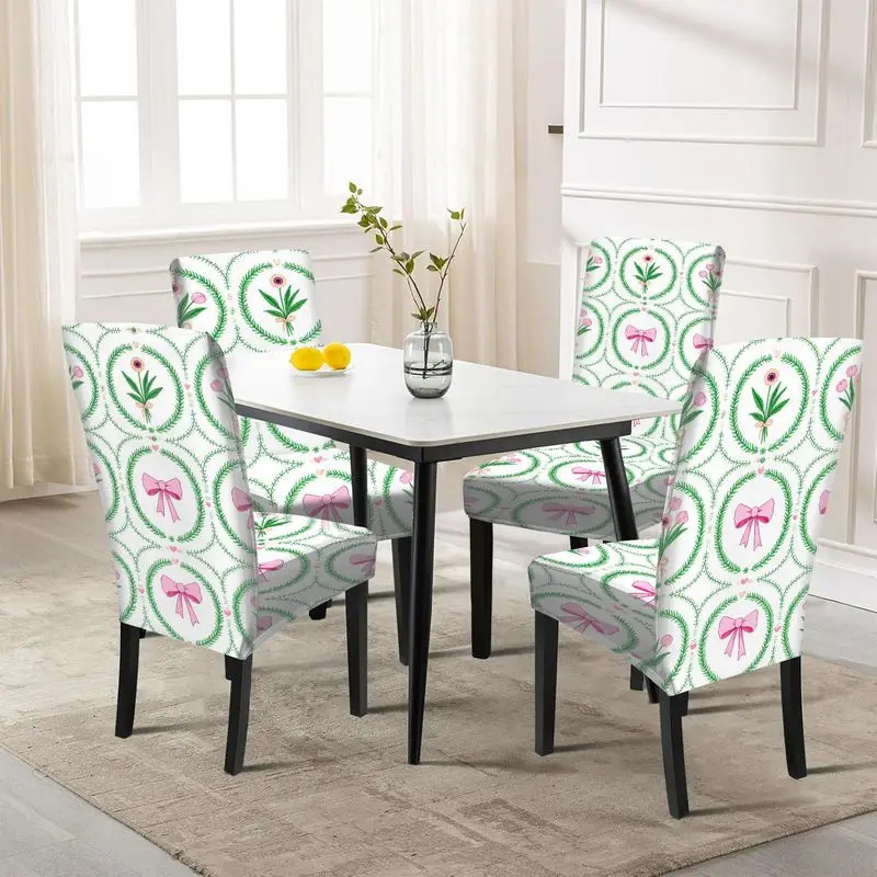 Elastic dining chair cover, idyllic tulip, daisy, bow pattern, for hotel banquet home decoration
Elastic dining chair cover, idyllic tulip, daisy, bow pattern, for hotel banquet home decoration