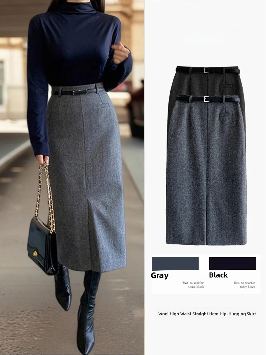 ay Woolen Midi Skirt Women's Autumn Winter New High Waist Straight Cut Bodycon Skirt Small Size Commute Slimming Skirt
ay Woolen Midi Skirt Women's Autumn Winter New High Waist Straight Cut Bodycon Skirt Small Size Commute Slimming Skirt
