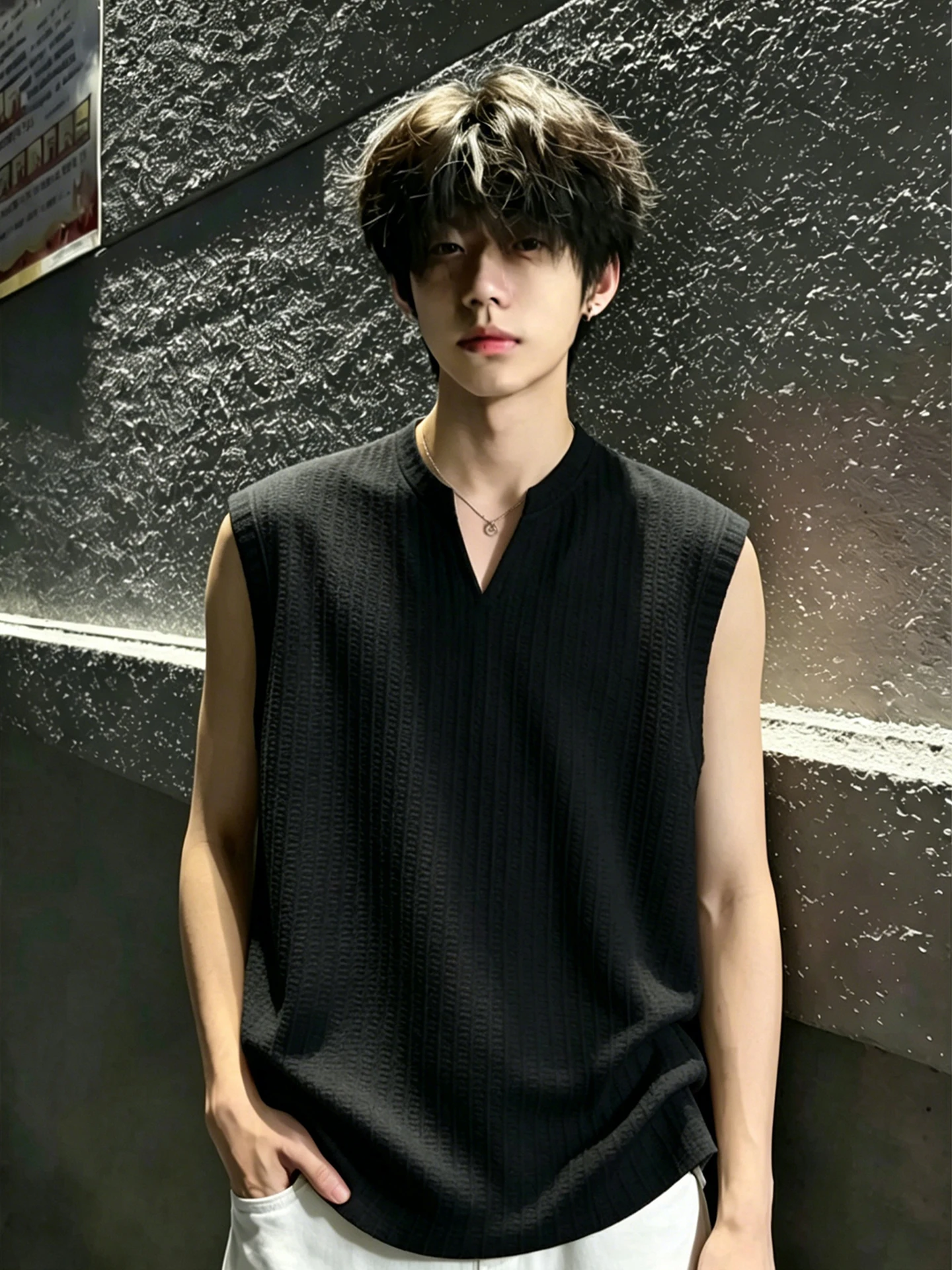 Black Textured V-Neck Sleeveless Vest Men's Summer Ice Silk Cool Quick Dry Fitness Sport T-Shirt Loose Fit Casual Wear
Black Textured V-Neck Sleeveless Vest Men's Summer Ice Silk Cool Quick Dry Fitness Sport T-Shirt Loose Fit Casual Wear