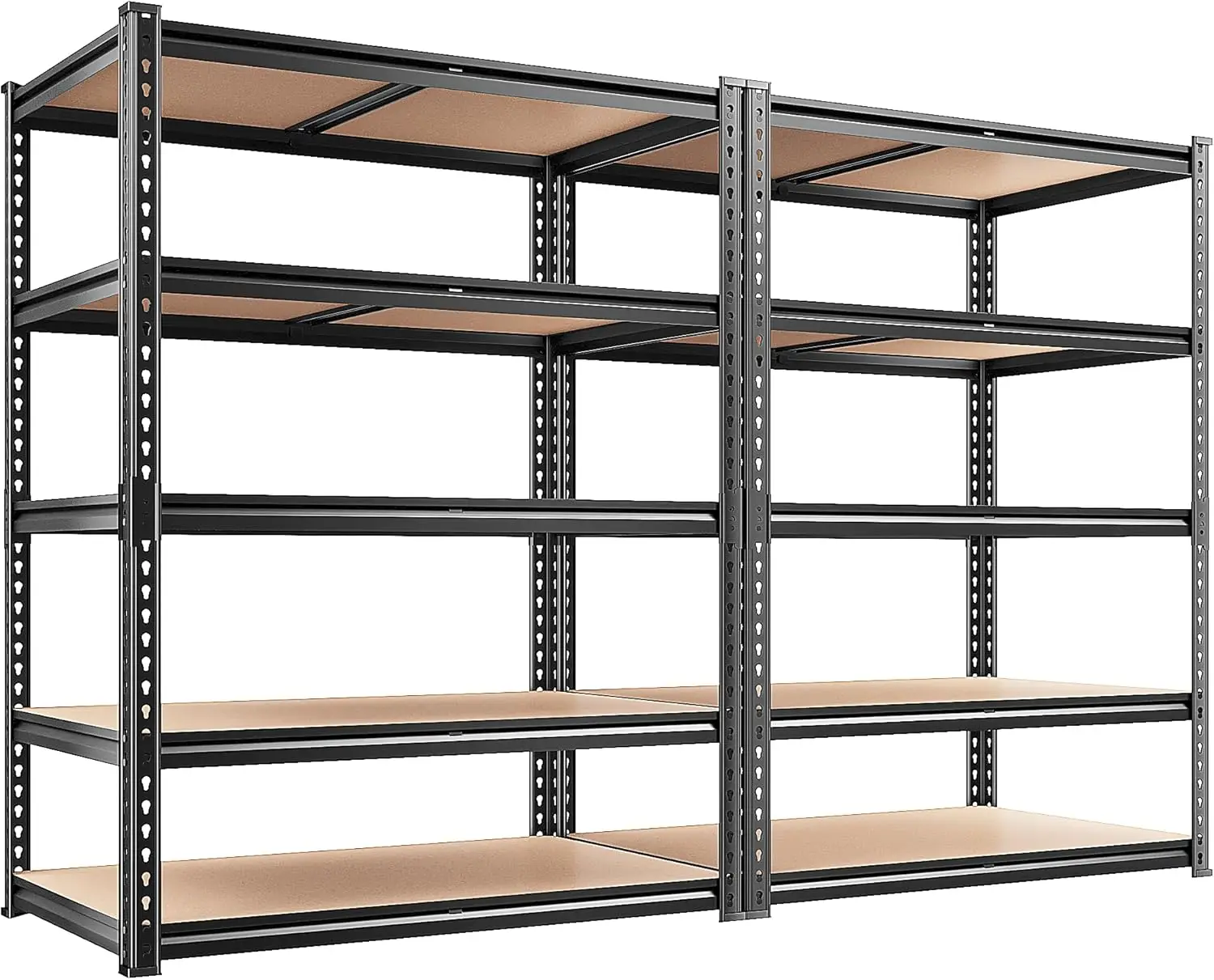 Heavy Duty 2400LBS Garage Shelving 5 Tier Adjustable Metal Storage Unit, 72"H x 36"W x 16"D, 2 Pack
Heavy Duty 2400LBS Garage Shelving 5 Tier Adjustable Metal Storage Unit, 72"H x 36"W x 16"D, 2 Pack