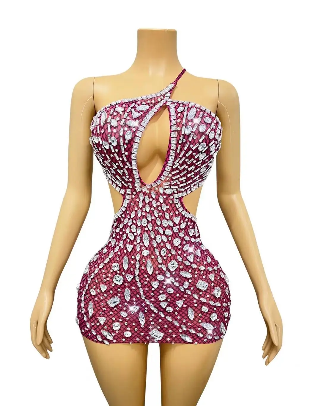Pink Party Club Dress Women Sexy See Through Rhinestone Birthday Dinner Dress Dancer Costumes Backless Cut Out Prom Mini Dress
Pink Party Club Dress Women Sexy See Through Rhinestone Birthday Dinner Dress Dancer Costumes Backless Cut Out Prom Mini Dress