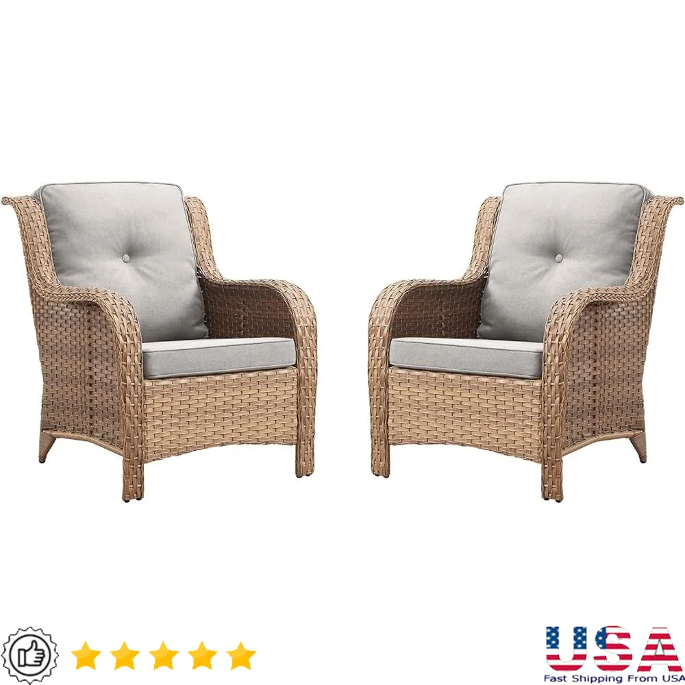 Outdoor Wicker Chairs Set of 2 High Back Deep Seating Durable Garden Patio Furniture Deck Balcony
Outdoor Wicker Chairs Set of 2 High Back Deep Seating Durable Garden Patio Furniture Deck Balcony