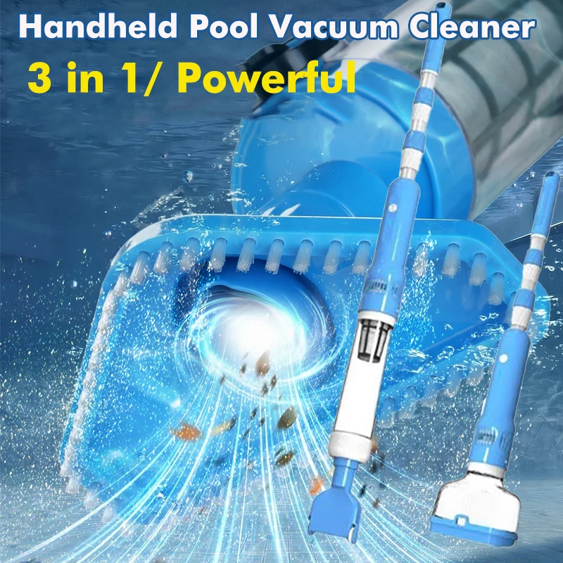 3 in 1 Powerful Suction Cordless Swimming Pool Vacuum Handheld Cleaner Rechargeable with 3 Cleaning Head for Bathtubs Fish Ponds
3 in 1 Powerful Suction Cordless Swimming Pool Vacuum Handheld Cleaner Rechargeable with 3 Cleaning Head for Bathtubs Fish Ponds