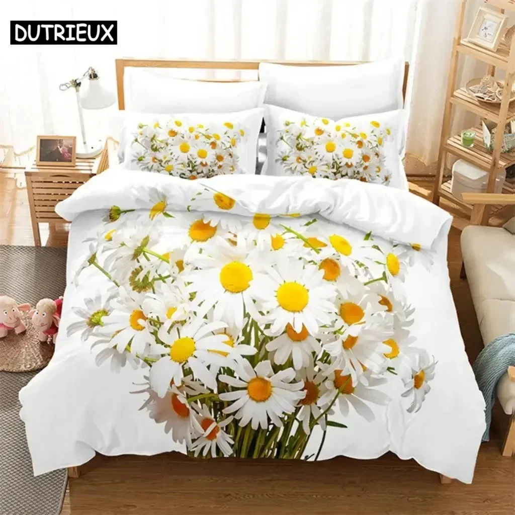 White Daisy Queen Comfortable Duvet Quilt Cover Pillowcase Bedding Set Children Bedroom Decoration Home Textile
White Daisy Queen Comfortable Duvet Quilt Cover Pillowcase Bedding Set Children Bedroom Decoration Home Textile