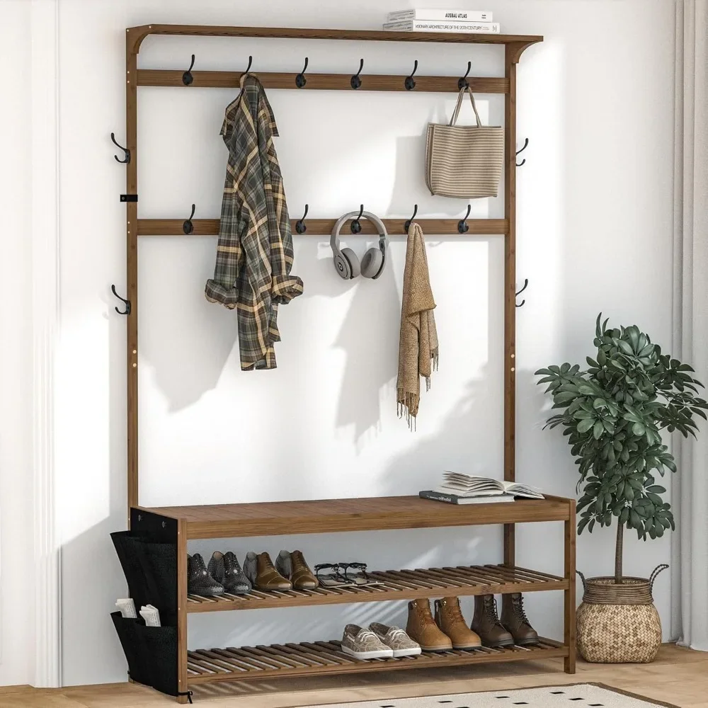 Hall Tree with Shoe Bench Entryway Bench with Coat Rack 6-in-1 Coat Rack Shoe Bench
Hall Tree with Shoe Bench Entryway Bench with Coat Rack 6-in-1 Coat Rack Shoe Bench