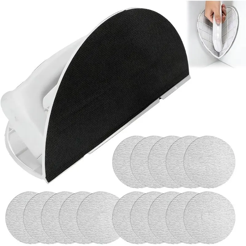 BOFO Drywall Corner Sander, Hand-Held Half Round Sanding Tool With 15 Pieces Of 225 Mm Sandpaper In 120/180/240 Grit
BOFO Drywall Corner Sander, Hand-Held Half Round Sanding Tool With 15 Pieces Of 225 Mm Sandpaper In 120/180/240 Grit