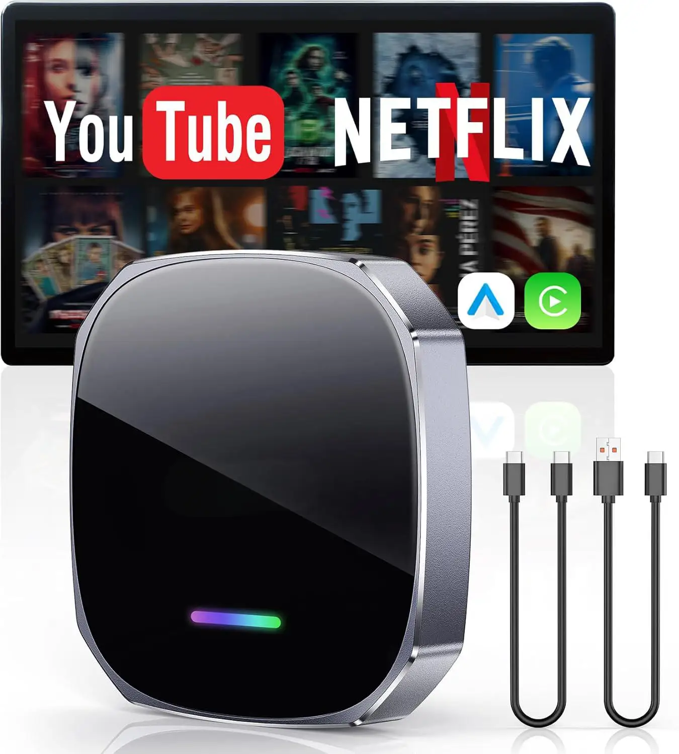 Universal Wireless CarPlay Adapter Dual WiFi Android Auto Smart AI Box With YouTube Netflix IPTV and Additional Apps for ios
Universal Wireless CarPlay Adapter Dual WiFi Android Auto Smart AI Box With YouTube Netflix IPTV and Additional Apps for ios