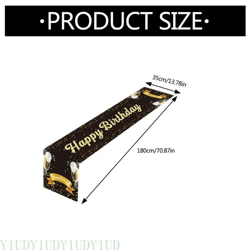 Y1UD Elegant Black Gold Birthday Table Runner Tablecloth for Men and Women, Perfect Party Decoration for Him or Her, 180x35cm
Y1UD Elegant Black Gold Birthday Table Runner Tablecloth for Men and Women, Perfect Party Decoration for Him or Her, 180x35cm