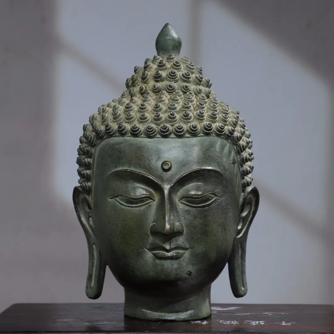 12"Tibetan Temple Collection Old Bronze Cinnabar Gilding Mud gold Shakyamuni Buddha Head Amitabha Worship Hall Town house
12"Tibetan Temple Collection Old Bronze Cinnabar Gilding Mud gold Shakyamuni Buddha Head Amitabha Worship Hall Town house