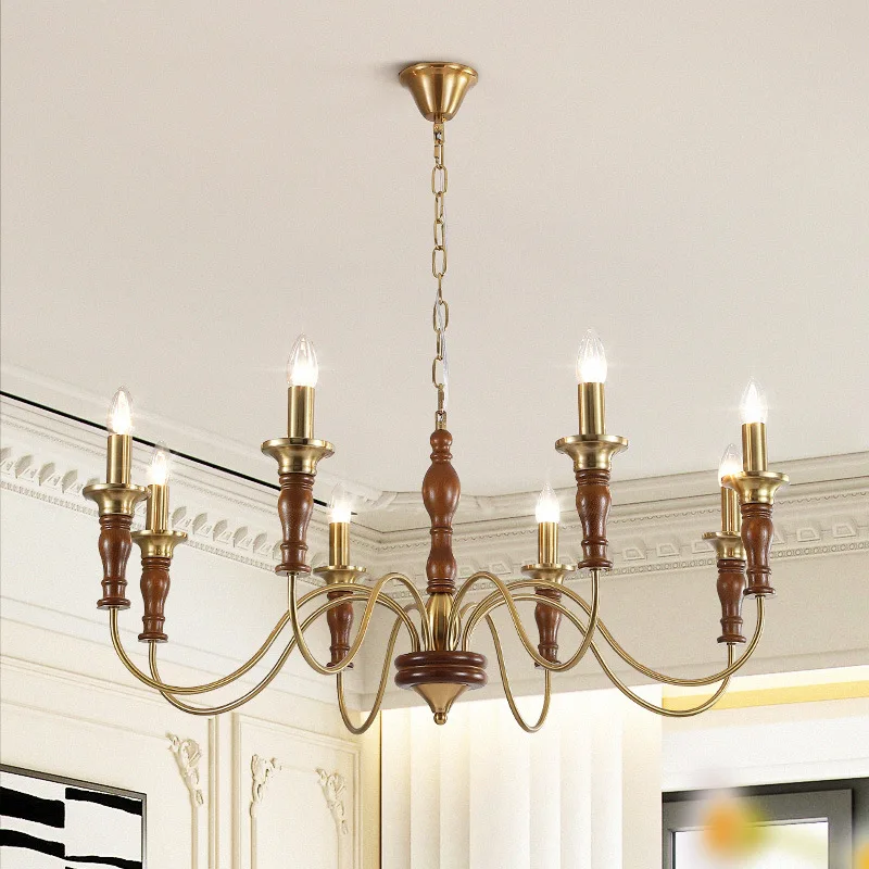DD retro solid wood candle light master medieval living room high-end chandelier simple master bedroom room chandelier
DD retro solid wood candle light master medieval living room high-end chandelier simple master bedroom room chandelier