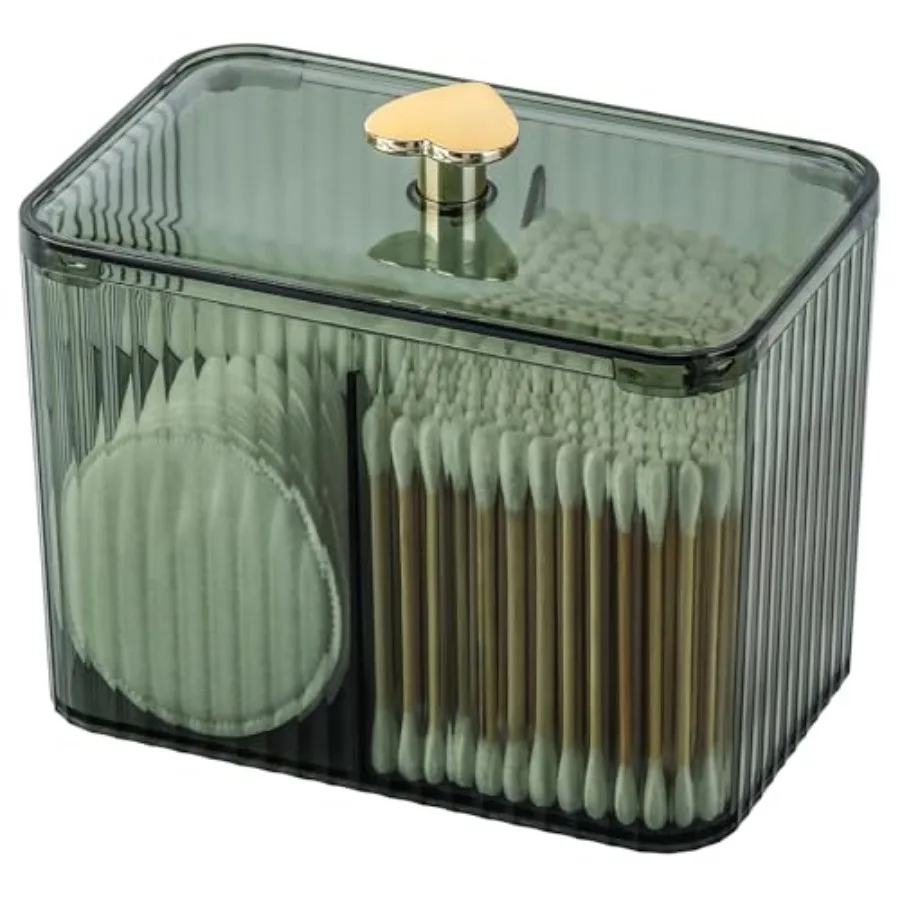 Qtip Holder Dispenser 3-Section Cotton Swab/Pad/Ball Holder Container 3 Grids Bathroom Organizer Jar Cosmetics Storage for Vani
Qtip Holder Dispenser 3-Section Cotton Swab/Pad/Ball Holder Container 3 Grids Bathroom Organizer Jar Cosmetics Storage for Vani