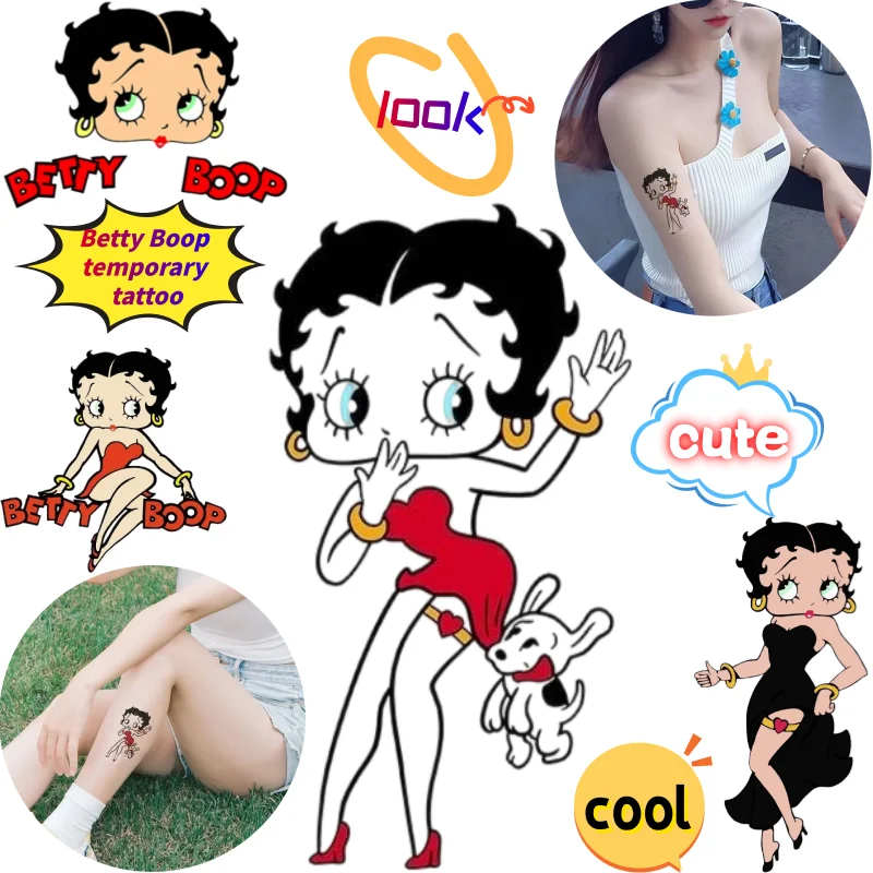 Набор из 2 наклеек-тату Betty Boop: высококачественные водостойкие и устойчивые к смазыванию тату-декали в стиле аниме с мультяшным принтом для девочек
Набор из 2 наклеек-тату Betty Boop: высококачественные водостойкие и устойчивые к смазыванию тату-декали в стиле аниме с мультяшным принтом для девочек