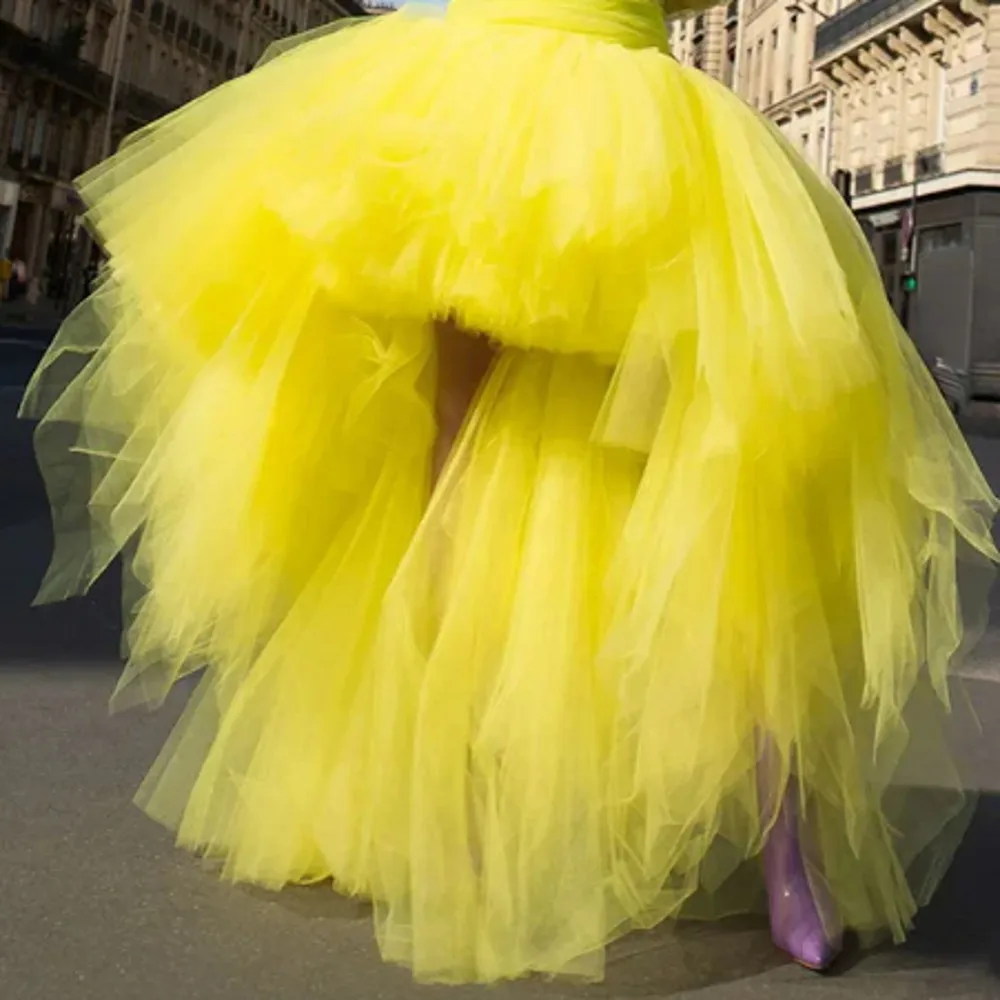 Bright Yellow Fluffy High Low Tulle Party Skirts Women Dance Skirt Long Maxi Skirt Costumes For Stage Show
Bright Yellow Fluffy High Low Tulle Party Skirts Women Dance Skirt Long Maxi Skirt Costumes For Stage Show