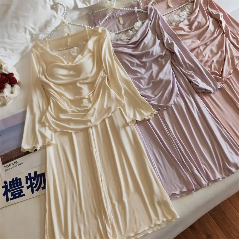 Spring and Summer Ladies Lace Flower Pearl Suspender Pajamas Luxury Comfortable Simple Pajamas Long-sleeved Pants Home Clothes
Spring and Summer Ladies Lace Flower Pearl Suspender Pajamas Luxury Comfortable Simple Pajamas Long-sleeved Pants Home Clothes