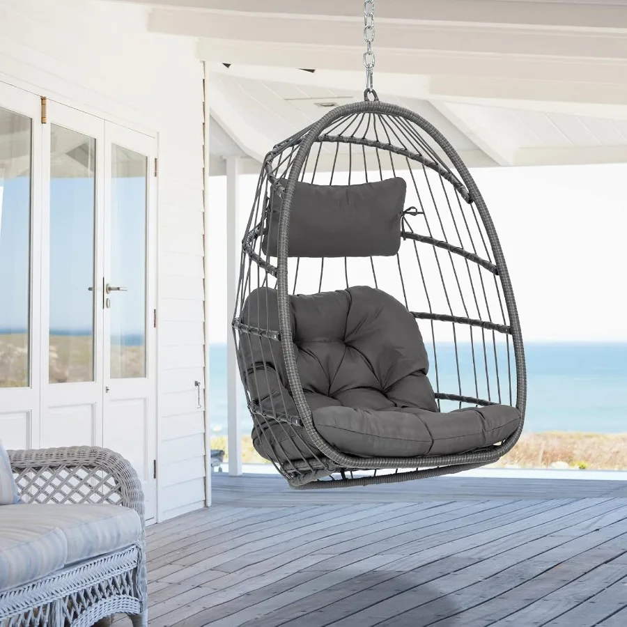 Hanging Egg Chair for Indoor Outdoor Use - Rattan Wicker Swing Egg Chair Hammock Chair with Aluminum Steel Frame and UV Resista
Hanging Egg Chair for Indoor Outdoor Use - Rattan Wicker Swing Egg Chair Hammock Chair with Aluminum Steel Frame and UV Resista