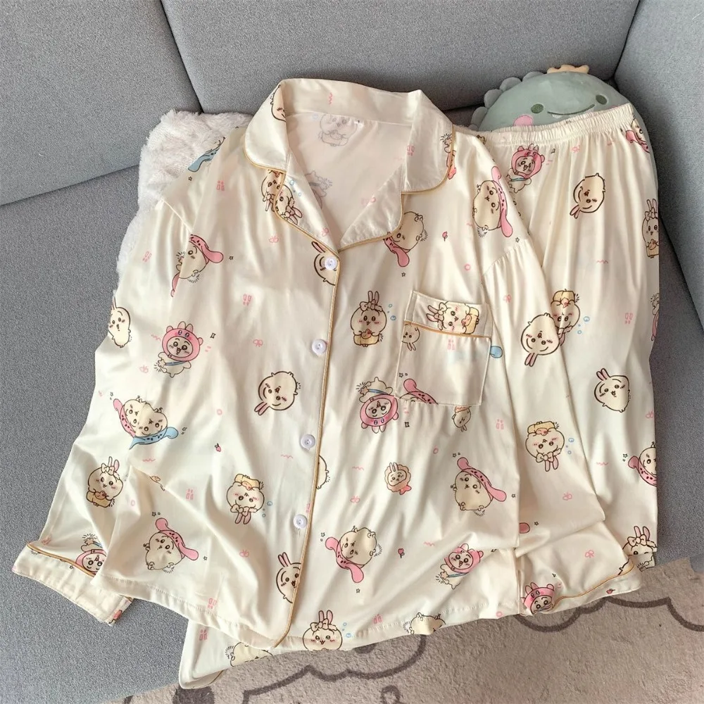 Chiikawa Usagi Cute Pajamas Set Women Spring Autumn Long Sleeve Pants Loungewear Kawaii Student Dormitory Home Sleepwear gift
Chiikawa Usagi Cute Pajamas Set Women Spring Autumn Long Sleeve Pants Loungewear Kawaii Student Dormitory Home Sleepwear gift