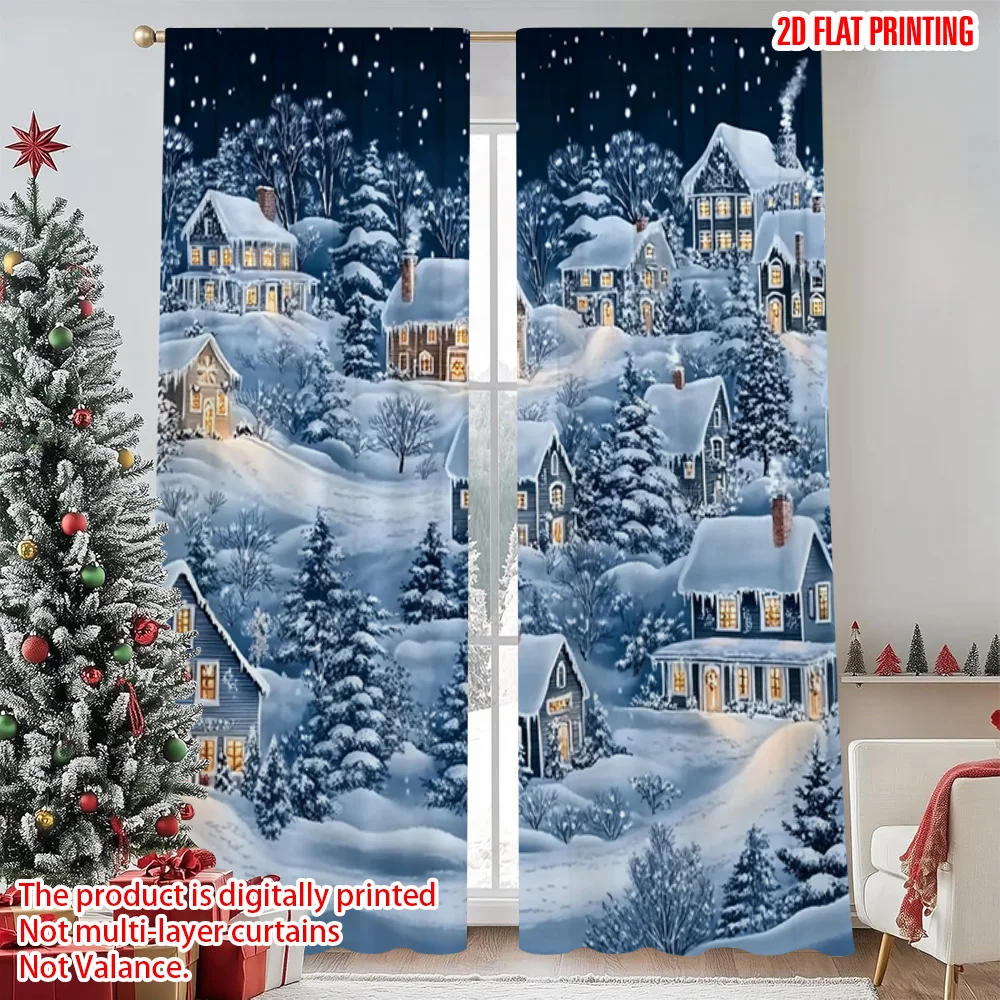 2pcs 2D flat printing Merry Christmas Party Curtains Christmas Town Snow Scenery Durable Polyester Without Electricity Festive
2pcs 2D flat printing Merry Christmas Party Curtains Christmas Town Snow Scenery Durable Polyester Without Electricity Festive