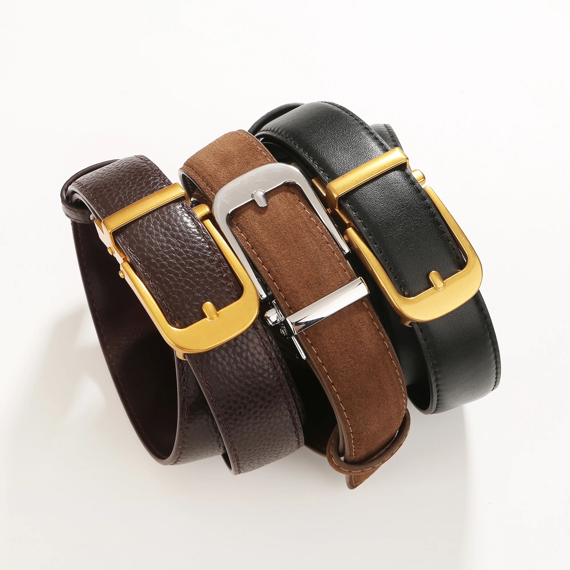 Women's Ratchet leather Belt Leather Girdle Gold/Sliver Automatic Buckle Waistband for Work Outfits Jeans Trendy New Suede Belt
Women's Ratchet leather Belt Leather Girdle Gold/Sliver Automatic Buckle Waistband for Work Outfits Jeans Trendy New Suede Belt