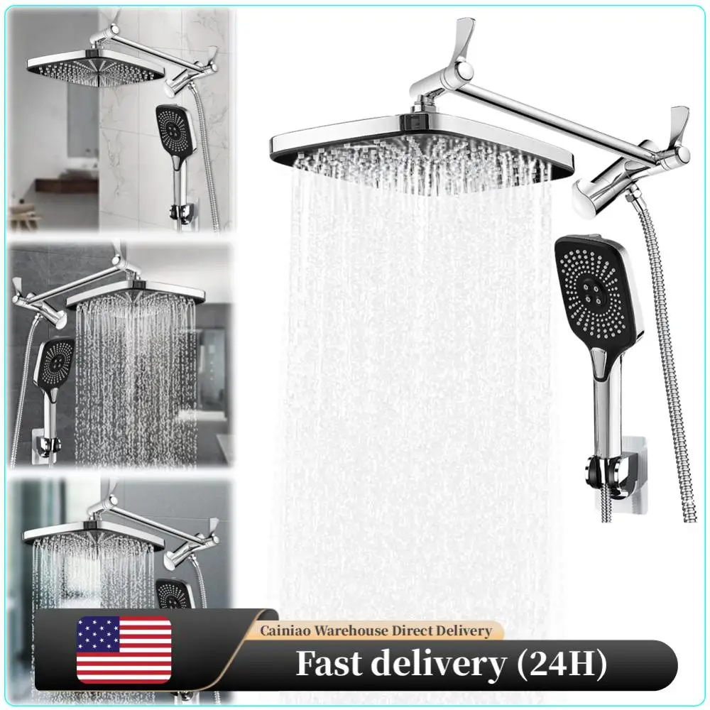 12-дюймовая напорная душевая лейка с 3+1 режимами, душевая система с эффектом дождя, регулируемая по высоте/углу, встраиваемая в стену, с удлинительной ручкой
12-дюймовая напорная душевая лейка с 3+1 режимами, душевая система с эффектом дождя, регулируемая по высоте/углу, встраиваемая в стену, с удлинительной ручкой