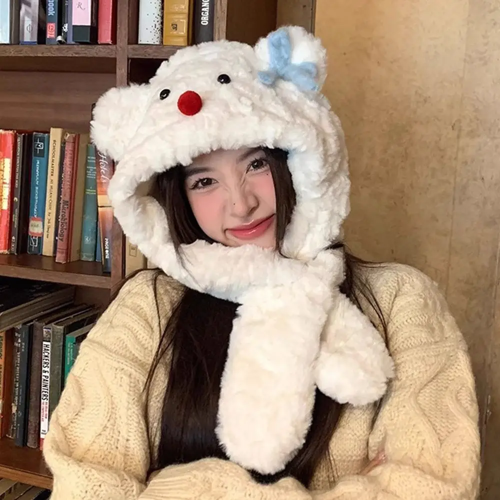 Winter Warm Cute Ear Plush Hats and Scarves Soft Thickened Plush Women Cartoon Caps Windproof Integrated Cap Scarf Cycling
Winter Warm Cute Ear Plush Hats and Scarves Soft Thickened Plush Women Cartoon Caps Windproof Integrated Cap Scarf Cycling