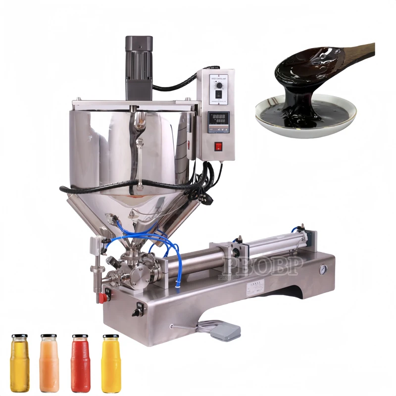 PBOBP Semi-Automatic High Viscosity Heating Filling Machine Infrared Paste for Tomato Chilli Sauce Peanut Butter Stirring
PBOBP Semi-Automatic High Viscosity Heating Filling Machine Infrared Paste for Tomato Chilli Sauce Peanut Butter Stirring 