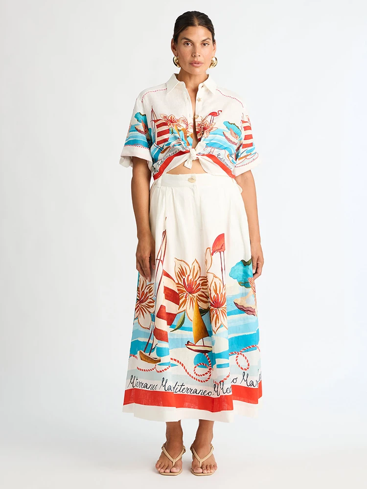 VGH Court Retro ort Top A-Line Skirt Set n Sle Beach Two-Piece Women's Outfit Long Pants Flip Collar Button Closure
VGH Court Retro ort Top A-Line Skirt Set n Sle Beach Two-Piece Women's Outfit Long Pants Flip Collar Button Closure