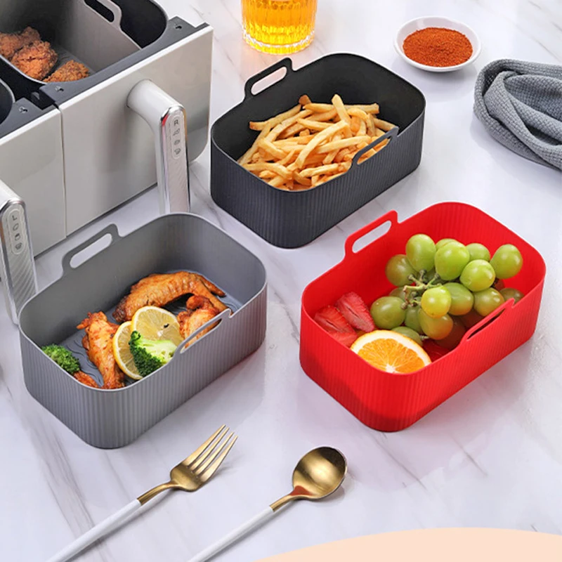 1Pc Air Fryer Silicone Tray Rectangle Oven Baking Basket Reusable Liner Insert Dish Fried Chicken For Airfryers Accessories
1Pc Air Fryer Silicone Tray Rectangle Oven Baking Basket Reusable Liner Insert Dish Fried Chicken For Airfryers Accessories