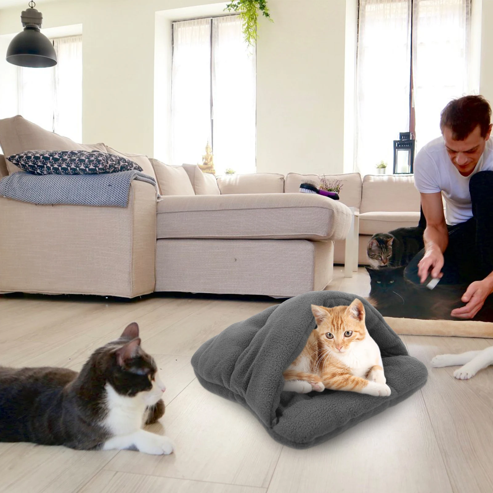 Cute Pet Bed for Cats Puppies Small Dogs Cozy Cave Nest Warm Comfortable Mattress Floor Couch Sofa Car Use Light Portable
Cute Pet Bed for Cats Puppies Small Dogs Cozy Cave Nest Warm Comfortable Mattress Floor Couch Sofa Car Use Light Portable