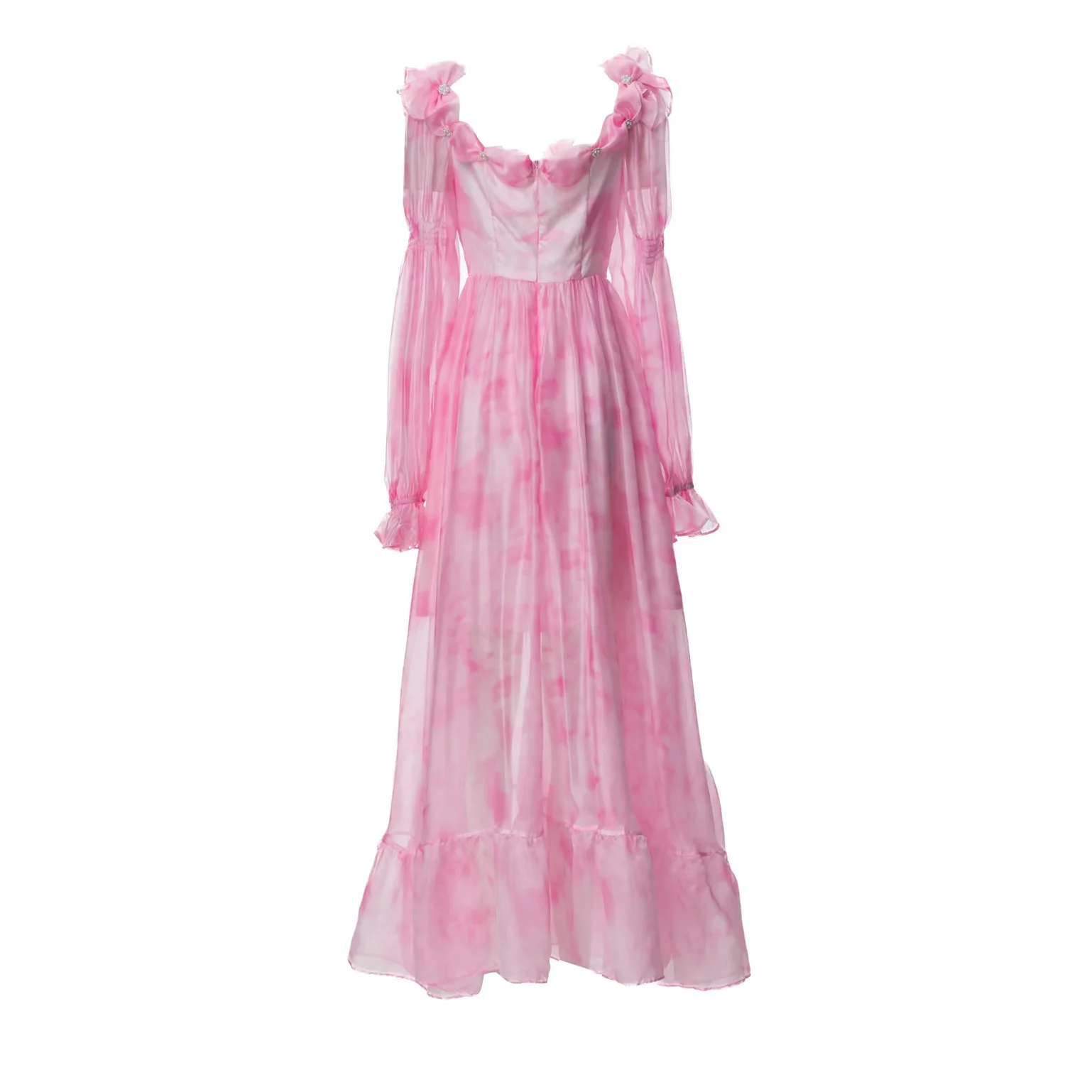 European and American women's clothing new summer V-neck Long sleeve beaded pink print Fashion pleated dress XXL
European and American women's clothing new summer V-neck Long sleeve beaded pink print Fashion pleated dress XXL