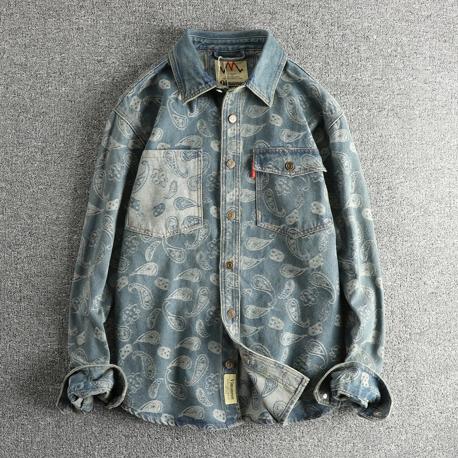 Autumn New Japanese Retro Long-Sleeve Lapel Cashew Printed Shirt Men's Simple 100% Cotton Washed Pocket Casual Blouses Thin Coat
Autumn New Japanese Retro Long-Sleeve Lapel Cashew Printed Shirt Men's Simple 100% Cotton Washed Pocket Casual Blouses Thin Coat