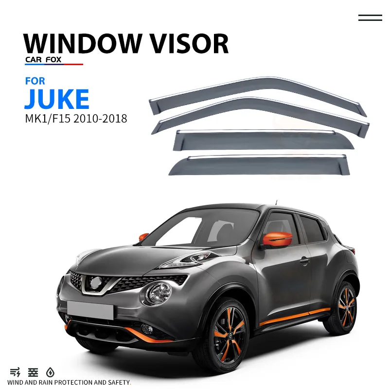 Suitable for Nissan JUKE car windows, rain and light blocking panels, car windows, sunshade and rain eyebrows JUKE Window visor
Suitable for Nissan JUKE car windows, rain and light blocking panels, car windows, sunshade and rain eyebrows JUKE Window visor