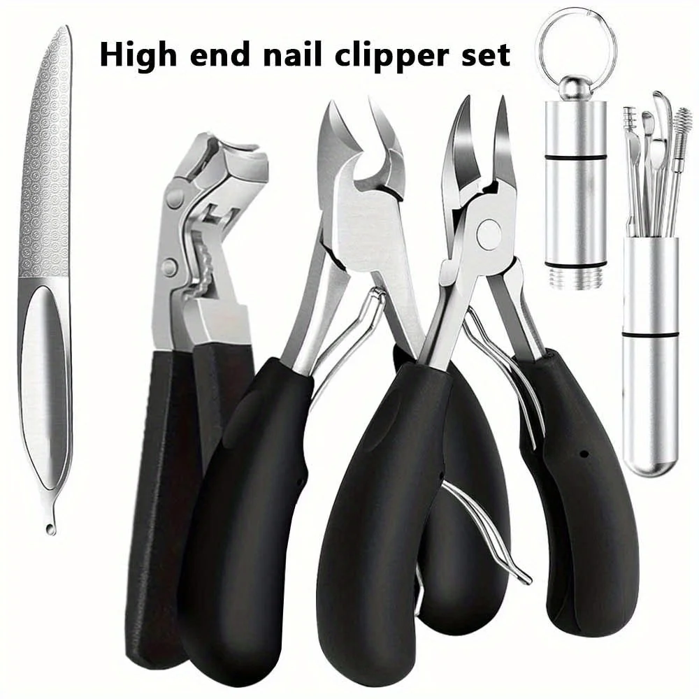 5pcs High End Nail Clipper Set for Elderly - Modern Stainless Steel Toenail Clippers with Wide Grip Handles, Convex Blade Edge,
5pcs High End Nail Clipper Set for Elderly - Modern Stainless Steel Toenail Clippers with Wide Grip Handles, Convex Blade Edge,