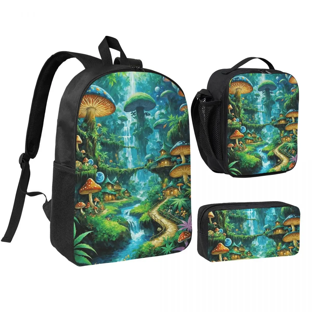 Mushrooms Forest Art Backpack Student BookBag School Bag Shoulder Bags 3ps Insulated Lunch Bag Pencil Case
Mushrooms Forest Art Backpack Student BookBag School Bag Shoulder Bags 3ps Insulated Lunch Bag Pencil Case