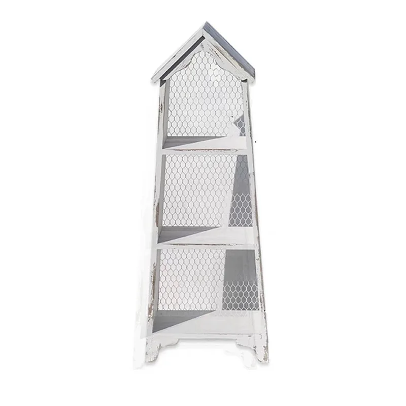Vintage French Country Wooden Display Shelf, White Distressed Garden House Design with Chicken Wire Backing,3-Tier Storage Unit
Vintage French Country Wooden Display Shelf, White Distressed Garden House Design with Chicken Wire Backing,3-Tier Storage Unit
