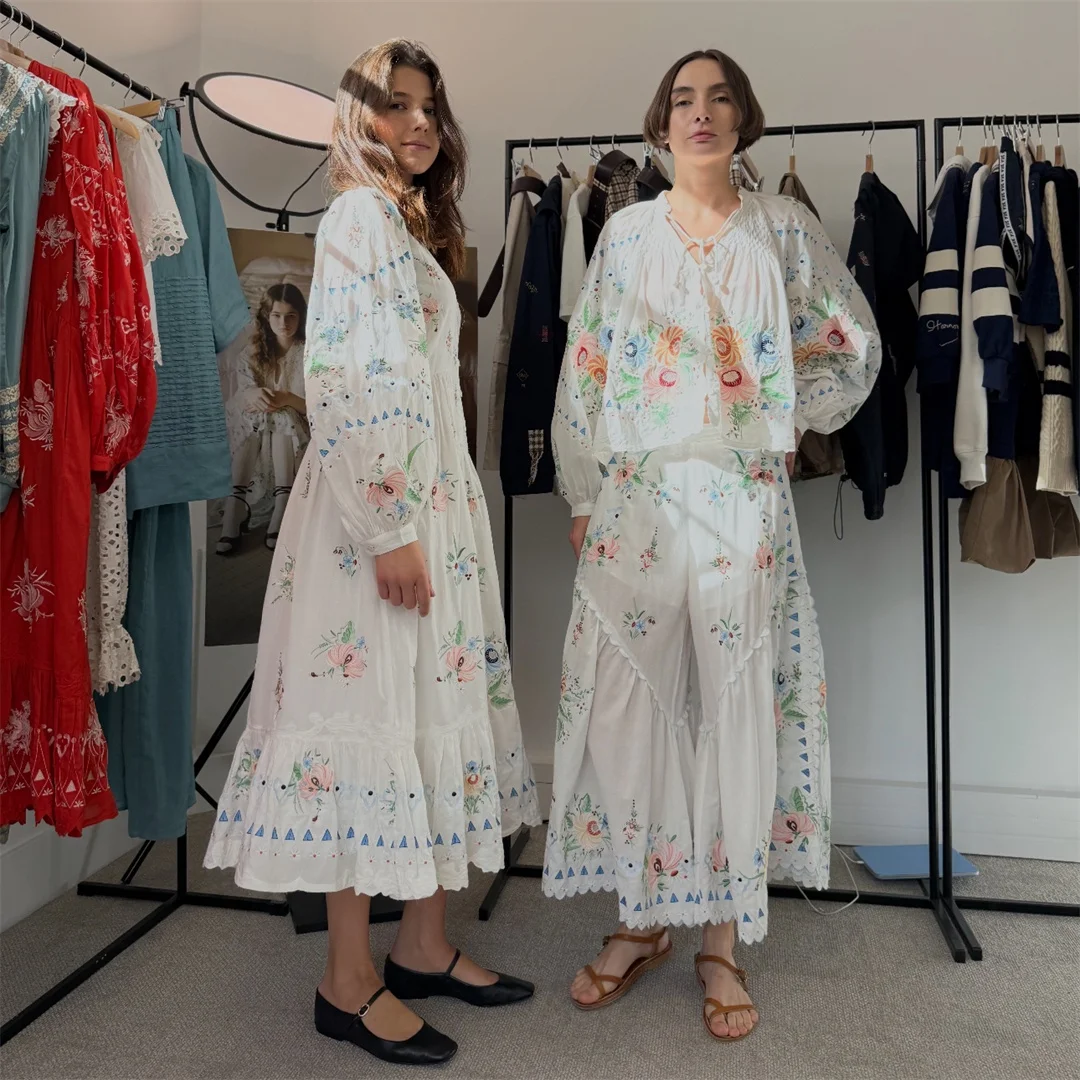 Sweet Embroidered Shirt And Pants Set Poster Style Cotton V Neck Long Sleeve Women's Loose Fit Breathable Slimming Summer Fas...
Sweet Embroidered Shirt And Pants Set Poster Style Cotton V Neck Long Sleeve Women's Loose Fit Breathable Slimming Summer Fas...