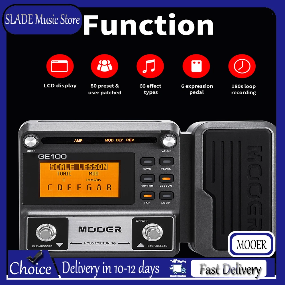 Мультиэффектный процессор для гитары MOOER GE100 с функциями лупинга, записи, настройки, тап-темпо, ритмов, масштабов и уроков по аккордам
Мультиэффектный процессор для гитары MOOER GE100 с функциями лупинга, записи, настройки, тап-темпо, ритмов, масштабов и уроков по аккордам