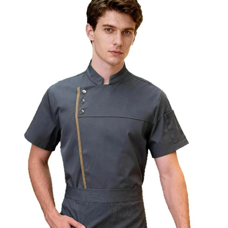 Chef Shirt Short Sleeve for Men Summer Restaurant Cake Baking Kitchen Waiter Uniform
Chef Shirt Short Sleeve for Men Summer Restaurant Cake Baking Kitchen Waiter Uniform