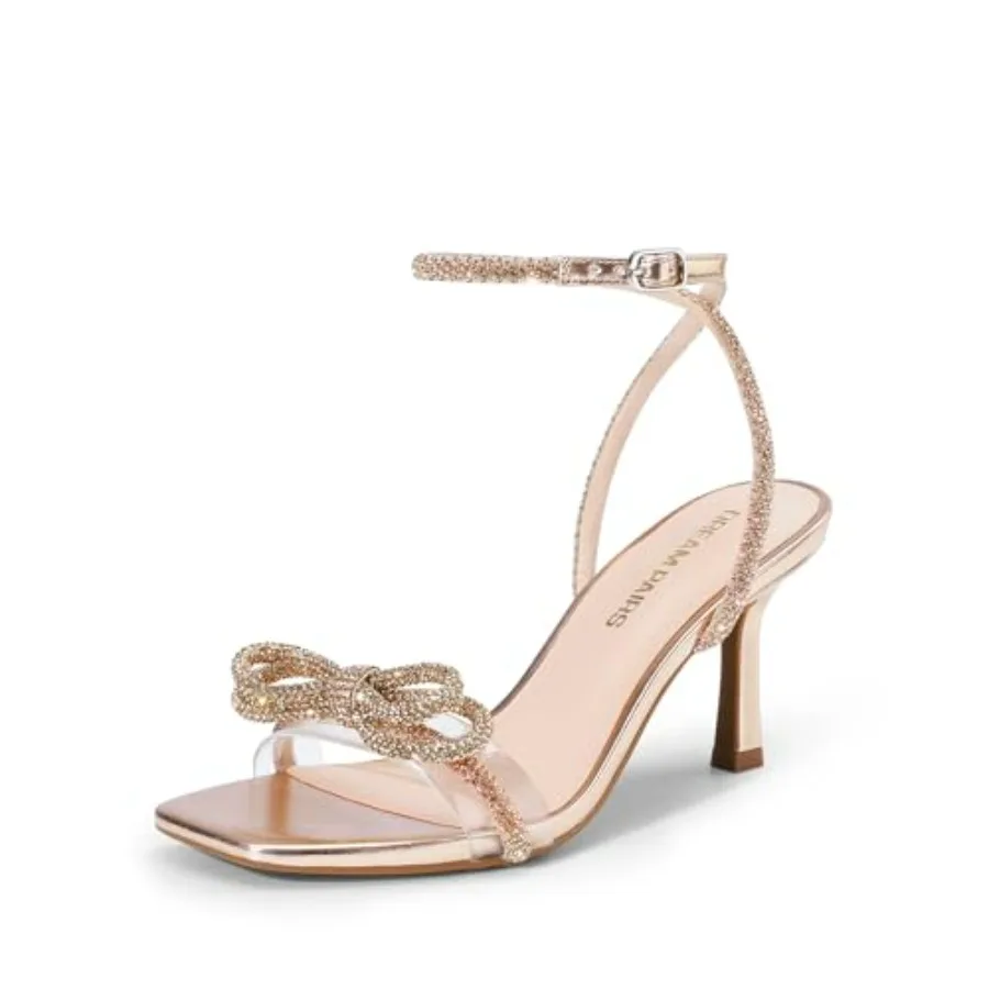 DREAM PAIRS Women's Double Bowknots Heels Open Square Toe Ankle Strap Crystal Rhinestone Dress Sandals for Party Wedding
DREAM PAIRS Women's Double Bowknots Heels Open Square Toe Ankle Strap Crystal Rhinestone Dress Sandals for Party Wedding