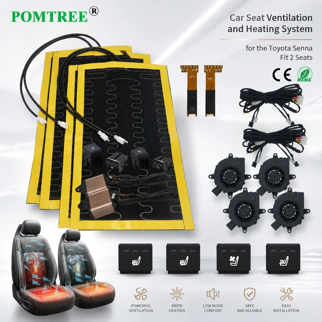 Built-in Car Seat Ventilation Cooling And Heating Kit Fit 2 Seats,Compatible With Toyota Sienna Front Row Including Switches
Built-in Car Seat Ventilation Cooling And Heating Kit Fit 2 Seats,Compatible With Toyota Sienna Front Row Including Switches