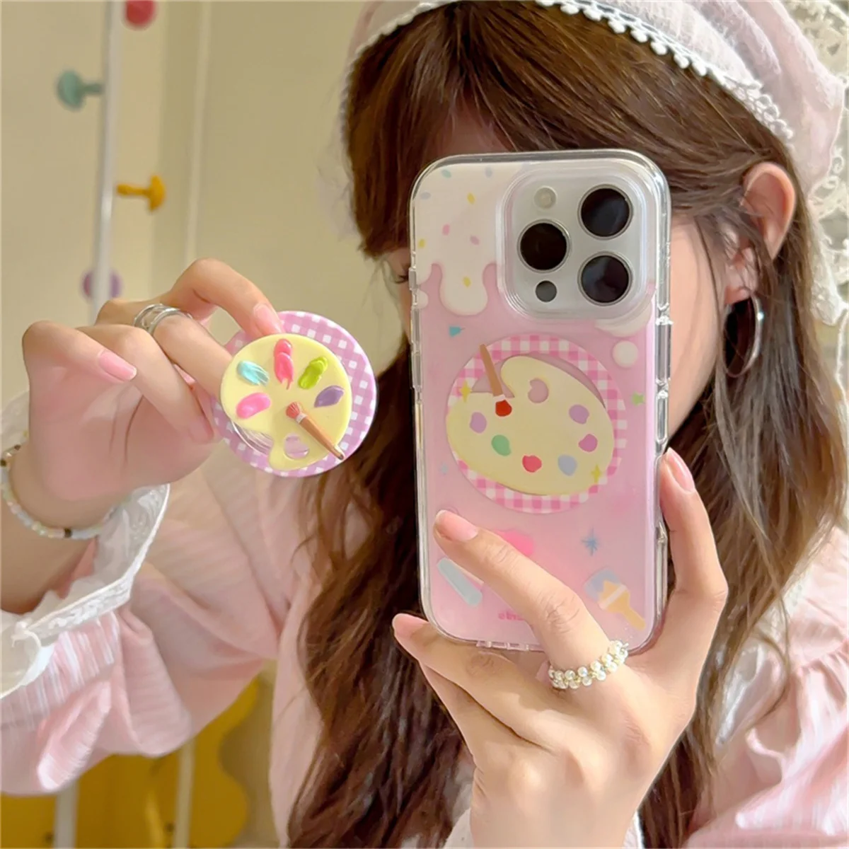 Korean Ins Cute Color Palette Magnetic Stand Holder Phone Case For iPhone 16 Pro 13 14 15 Pro Max Cover For Magsafe Shockpoof Ca
Korean Ins Cute Color Palette Magnetic Stand Holder Phone Case For iPhone 16 Pro 13 14 15 Pro Max Cover For Magsafe Shockpoof Ca