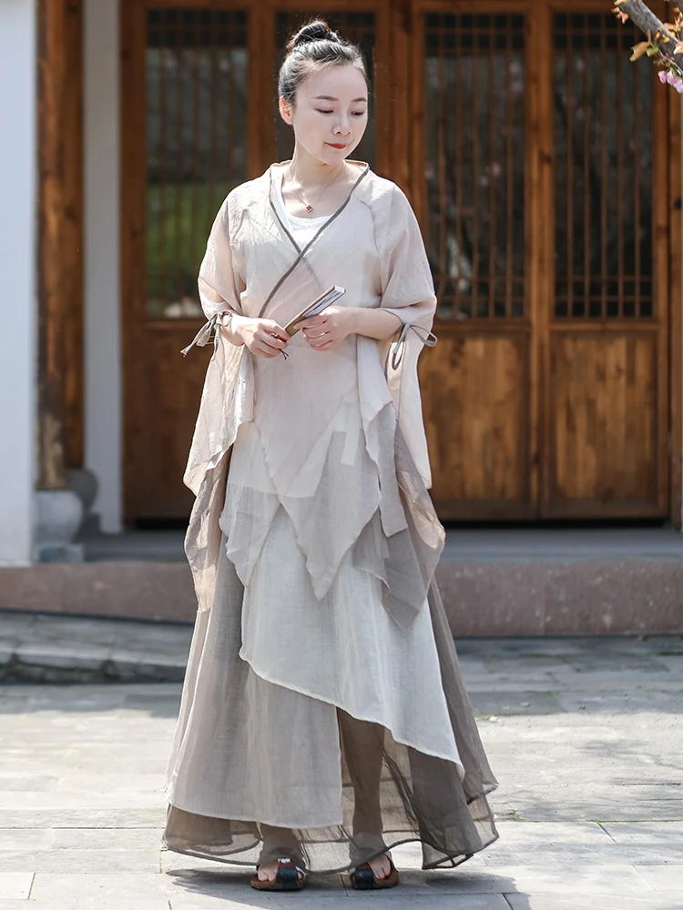 Chinese Sle Vintage Lightweight Summer New Loose Zen oulder Wrap Asymmetrical Long Sve Sun Protection Women's Clothing
Chinese Sle Vintage Lightweight Summer New Loose Zen oulder Wrap Asymmetrical Long Sve Sun Protection Women's Clothing