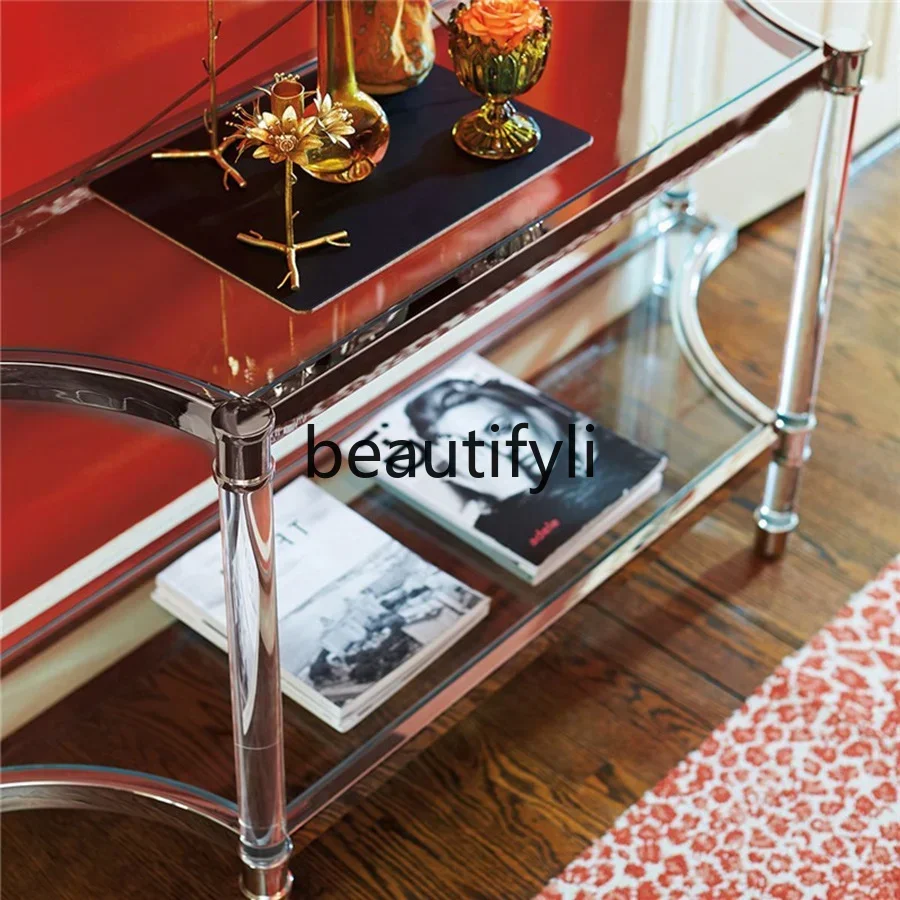 A15 New Chinese stainless steel ultra-narrow entrance table acrylic corridor aisle against the wall
A15 New Chinese stainless steel ultra-narrow entrance table acrylic corridor aisle against the wall