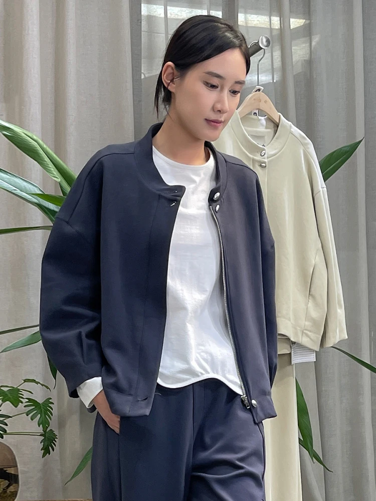 Loose Casual ey Long Sve Stand Collar Jaet Women's Spring New Sle Artistic Leisure Faion Outerwear LV0K3342
Loose Casual ey Long Sve Stand Collar Jaet Women's Spring New Sle Artistic Leisure Faion Outerwear LV0K3342