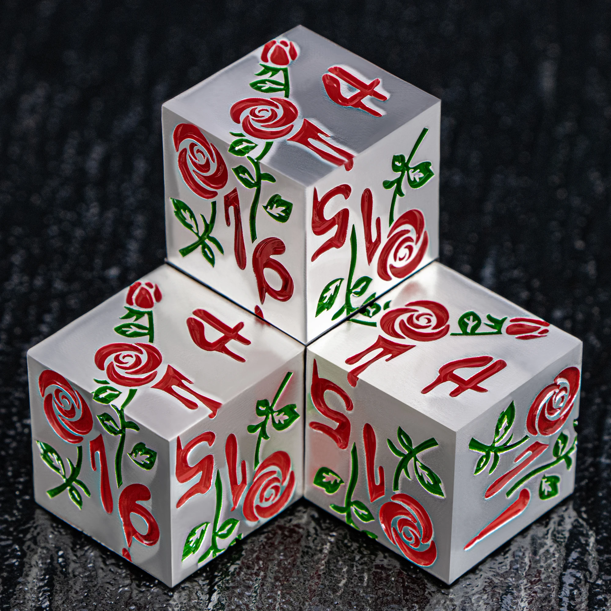 Набор металлических кубиков D&D Vampire Rose D6 для настольных ролевых игр Dungeons & Dragons и Pathfinder, многогранные кубики с острыми гранями
Набор металлических кубиков D&D Vampire Rose D6 для настольных ролевых игр Dungeons & Dragons и Pathfinder, многогранные кубики с острыми гранями