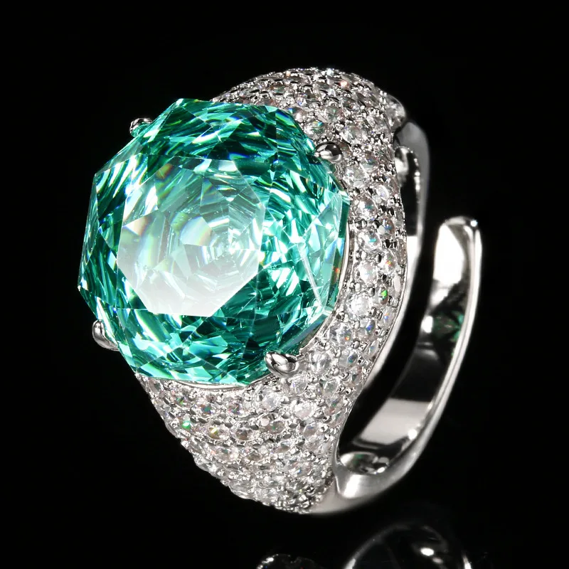 New jewelry with copper base, gold-plated, rose cut Paraiba green vintage ring with a 14mm main stone
New jewelry with copper base, gold-plated, rose cut Paraiba green vintage ring with a 14mm main stone