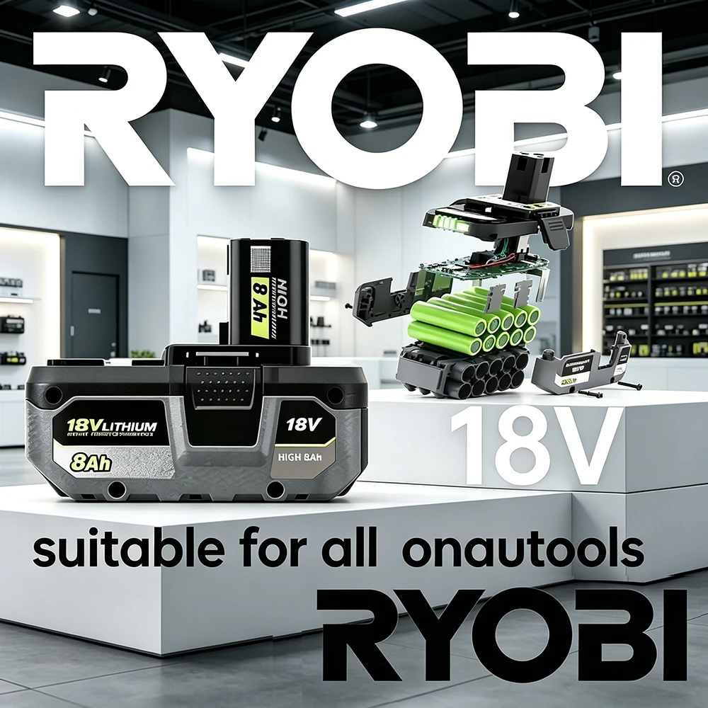 Works with P203 P204 P210 RB18L50 RB18L20 Lithium-ion High Capacity for RYOBI P108 18V 8.0Ah Battery Replacement For Series
Works with P203 P204 P210 RB18L50 RB18L20 Lithium-ion High Capacity for RYOBI P108 18V 8.0Ah Battery Replacement For Series